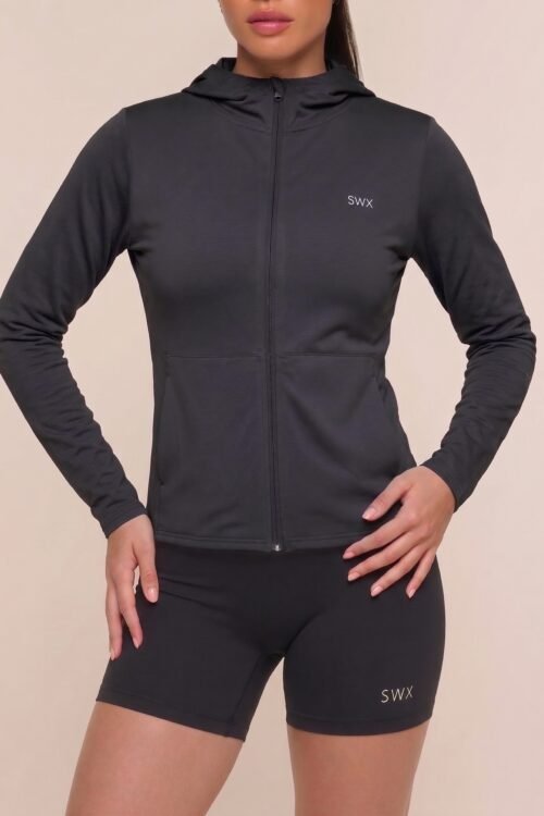 201Cool Negra - Campera Deportiva Fina de Mujer