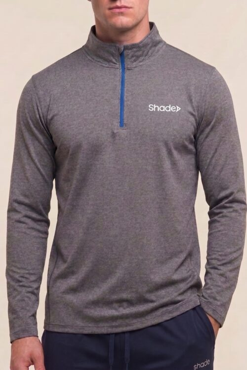 103Air Gris Melange - Remera Manga Larga con Medio Cierre - ropa deportiva Shade Sport