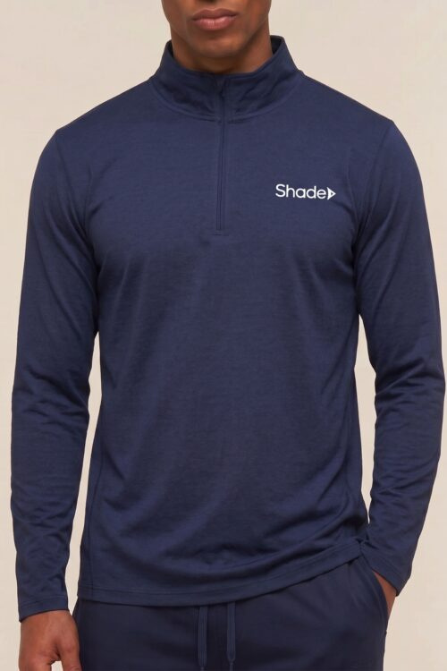 103Air Azul Marino - Remera Manga Larga con Medio Cierre - ropa deportiva Shade Sport