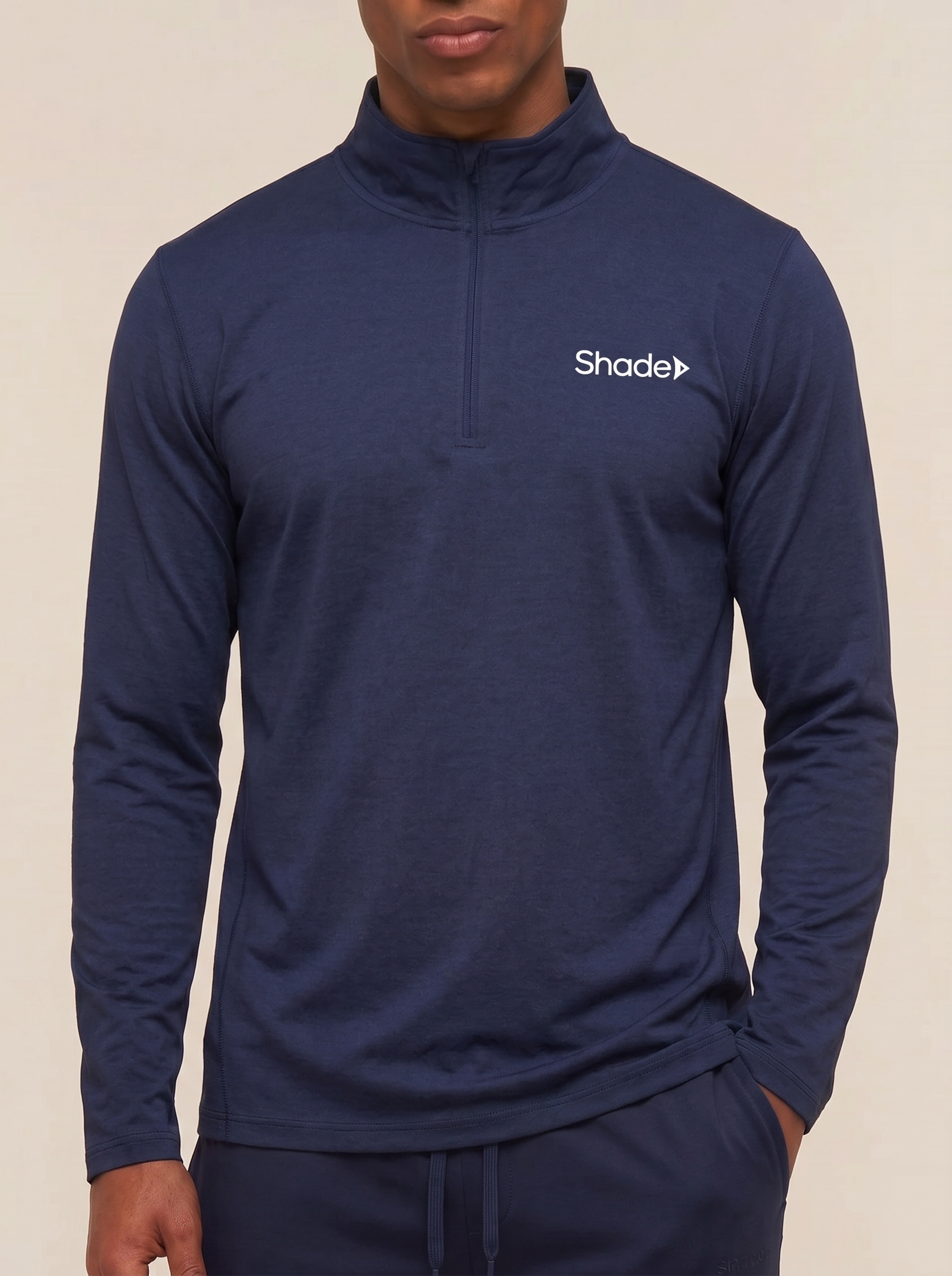 103Air Azul Marino - Remera Manga Larga con Medio Cierre - ropa deportiva Shade Sport